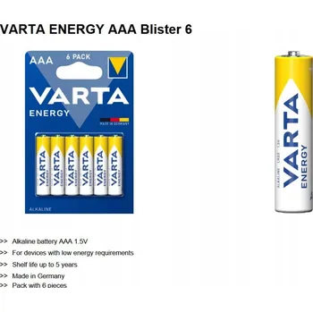 Článková baterie Alkalická baterie Varta AAA (R3) 6 ks 4008496676545
