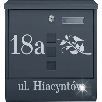 Poštovní schránka ANTRACIT POŠTOVNÍ SCHRÁNKA SE VZOREM A NÁPIS