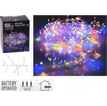 Vánoční dekorace Svítící řetěz 100 mikrodiod - barevný, délka 1 m