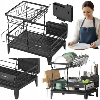 Odkapávač na nádobí ODKAPÁVAČ NA NÁDOBÍ, DVOUÚROVŇOVÝ ODKAPÁVAČ S DRŽÁKY NA PŘÍBORY