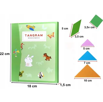 ostatní stavebnice Magnetické 3D puzzle Tangram - Dřevěné stavebnice