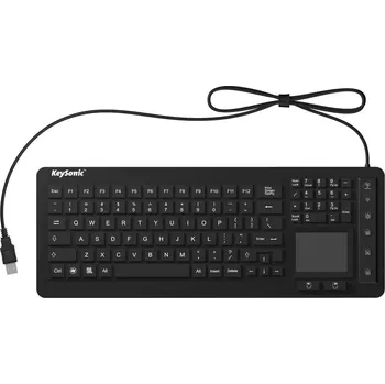 Klávesnice Keysonic KSK-6231 INEL (US) USB klávesnice US anglická, QWERTY černá silikonová membrána, vodotěsné (IPX7), s podsvícení
