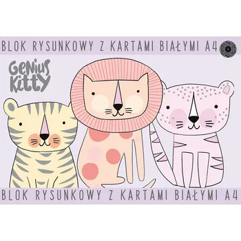 Blok GENIUS KITTY blok na kreslení bílý 15 listů A4