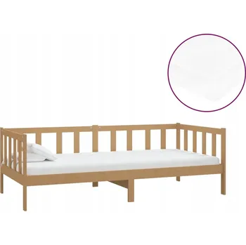 Postel Denní postel s matrací 203x98x66 cm, medově hnědá, bílá matrace