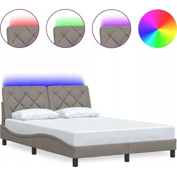 Postel Rám postele s LED podsvícením, taupe, 218 x 125 x 74,5 cm