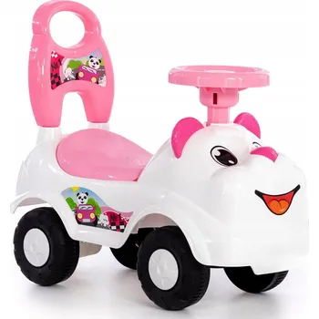 Odrážedlo Dětská Odrážedlo "Bílý medvěd" Č. 3 Polesie s klaksonem, bílá a růžová