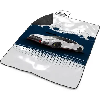 deka Sablio Plážová deka Nissan GTR 35 Modrý: 200x140 cm