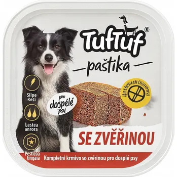 Krmivo pro psa VLHKÉ KRMIVO PRO PSY TUFTUF TÁCEK PAŠTIKA ZVĚŘINA 300 G