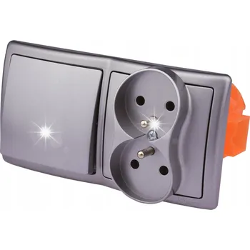 Elektrická zásuvka Zásuvka 230V a nástěnný vypínač světla pod omítku