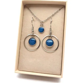 Souprava šperků Maj šperky Souprava náušnic a náhrdelníku (modrá)