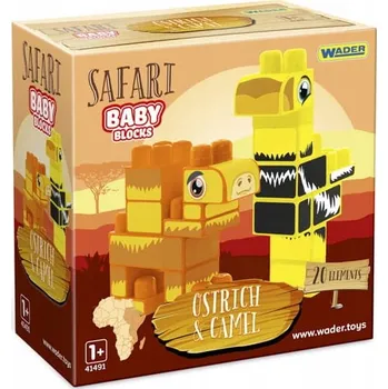 ostatní stavebnice STAVEBNICE BABY BLOCKS SAFARI PŠTROS S VELBLOUDEM 20 DÍLŮ
