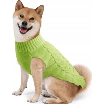 Obleček pro psa Obleček pro psa Svetr s rolákem Pletený Teplý XL Zelený