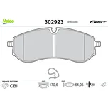 Sada brzdových destiček, vždy 4 kusy v sadě VALEO 302923