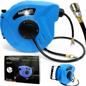 Příslušenství ke kompresoru Pneumatická hadice Kraft&Dele 20 m PVC s automatickým navijákem 9,5x15 mm