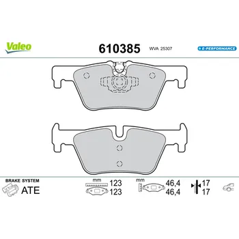 Brzdová destička Sada brzdových destiček, vždy 4 kusy v sadě VALEO 610385