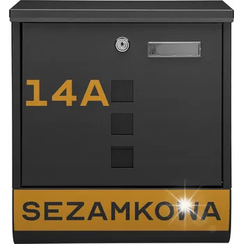 Poštovní schránka ČERNÁ POŠTOVNÍ SCHRÁNKA NA POŠTU ZLATÝ VZOR