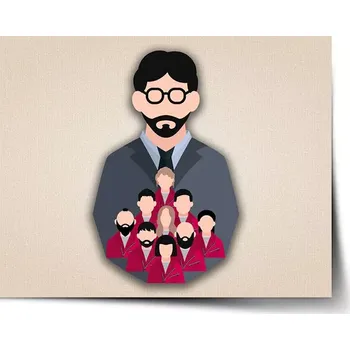 Plakát Sablio Plakát Money heist Profesor a jeho tým Béžová - 60x40 cm