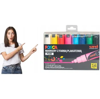PLAKÁTOVÝ POPISOVAČ UNI POSCA PC-8K SADA 16 BAREV