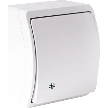 vypínač Klasický křížový spínač Viplast bílý 154-01