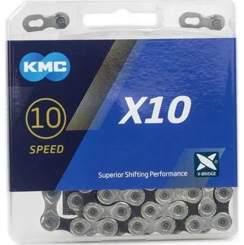 Řetěz na kolo Řetěz KMC X10 116L STŘÍBRNÝ/ČERNÝ BOX