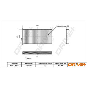 Kabinový filtr Kabinový (pylový) filtr DRIVE+ DP1110.12.1111