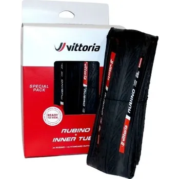 Plášť na kolo Sada 2 plášťů Rubino V G2.0 700x26C, černá, skládací + duše, Presta 60mm RVC