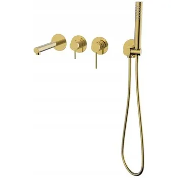 Vodovodní baterie Nástěnná vanová baterie páková Corsan Lugo zlatá