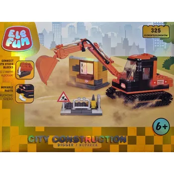 ostatní stavebnice Stavebnice EleFun City Construction Bagr 325 dílů 6+