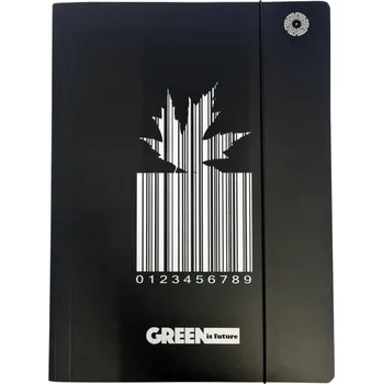GREEN.CODE.WHITE desky A4 s gumou, fólie matná + la