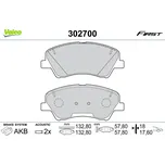 Sada brzdových destiček, vždy 4 kusy v sadě VALEO 302700