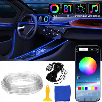 Osvětlení interiéru vozidel Osvětlení interiéru auta RGB pásek AMBIENT LED pro automobily s optickými vlákny