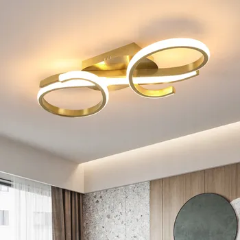 Stropní svítidlo LED moderní lustr zlatý 36W 3000K-6500K do obýváku