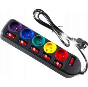 Napájecí kabel Prodlužovací Kabel 3m lišta 5 zásuvek s vypínačem