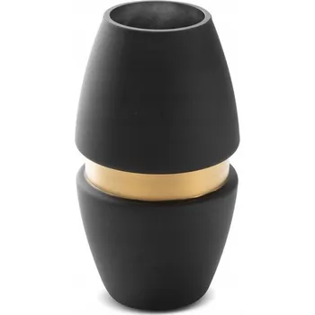 Váza Váza 21x40 cm černá zlatá sklo umělecká