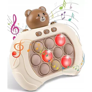 POP IT POP IT DOVEDNOSTNÍ HRA ELEKTRONICKÁ ANTISTRESOVÁ KONZOLE PUSH POPIT MEDVÍDEK