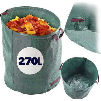 Odpadkový koš ZAHRADNÍ VAK / KOŠ NA LISTÍ, ODPAD, TRÁVU, SKLÁDACÍ, PEVNÝ S UCHYTY 270 L