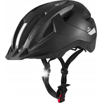 Cyklistická přilba CRIVIT Cyklistická helma L/XL 59-63cm s LED světlem Černá