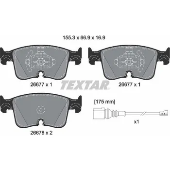 Brzdová destička Sada brzdových destiček, kotoučová brzda TEXTAR 2667702