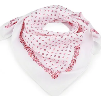 Šátek Bavlněný šátek drobné květy 70x70 cm, malé, 2 bílá červená