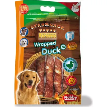 Pamlsek pro psa Nobby StarSnack Barbecue Wrapped Duck Medium tyčinky 13cm / 140g