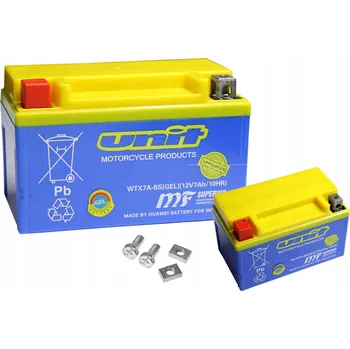 Motobaterie Gelový Akumulátor 12V Unit 7Ah 90A WTX7A-BS YTX7A-BS Silná pro Skútr Čtyřkolku ATV
