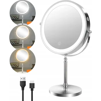 Zrcadlo KOSMETICKÉ ZRCÁTKO S LED PODSVÍCENÍM PRO MAKE-UP ZRCADLO OBOUSTRANNÉ