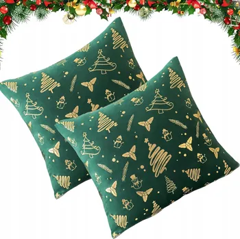Povlak na polštářek 2x Vánoční povlaky na polštáře dekorativní 40x40 cm