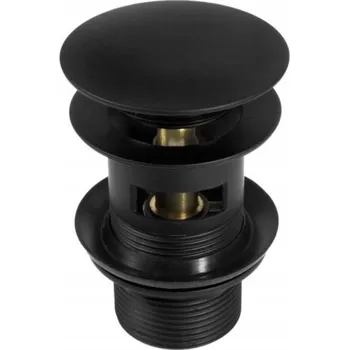 Sifon Umyvadlová výpusť klik-klak černá mosazná s přepadem a sifonem s přepadem