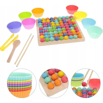 Dřevěná hračka 1 sada dřevěných eliminačních korálků Toy Focus Training Toy Kids vzdělávací hračka