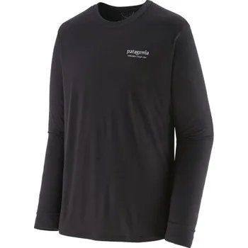 Pánské funkční tričko Patagonia LONG-SLEEVED CAPILENE COOL MERINO BLEND GRAPHIC SHIRT - černá XXL