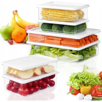 Dóza na potraviny Nádoby na potraviny s víkem Plastový box na oběd Sada 6 Ks
