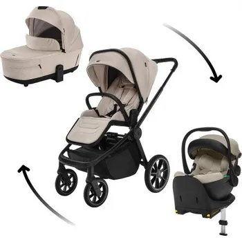 Kočárek Set kočárek Move Cross 5 + hluboká korba  Move XL 5 + autosedačka XM dle vlastního výběru + báze, Ivory Beige