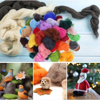 kreativní sada 1 balení jehlové plstěné vlny s více barvami pro kutily
