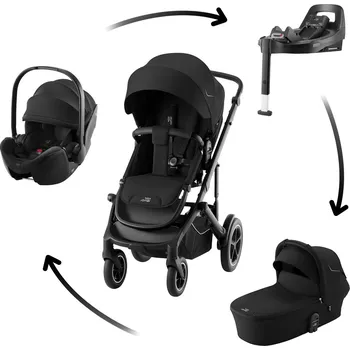 Autosedačka BRITAX&RÖMER Set kočárek Smile 5Z + hluboká korba + autosedačka Baby-Safe PRO + Vario Base 5Z Classic Varianta: Space Black